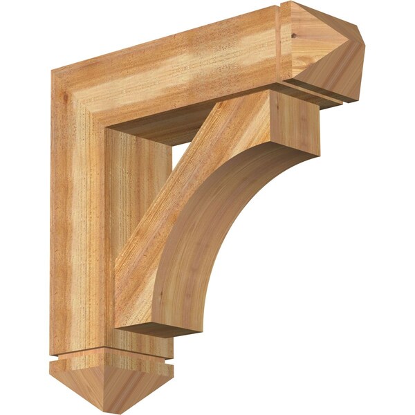 Ekena Millwork Westlake Arts and Crafts Rough Sawn Bracket w/ Offset Brace, Western Red Cedar, 8"W x 28"D x 28"H BKT0806X28X28WTL03RWR - main